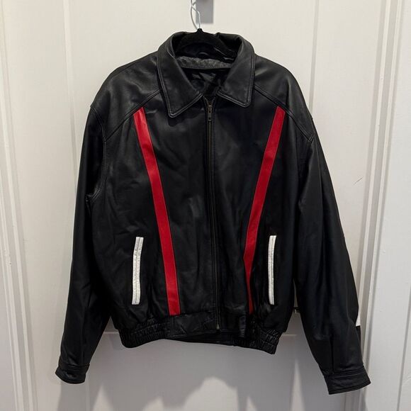 USA Leather Bomber Eagle Jacket - Picture 1 of 12